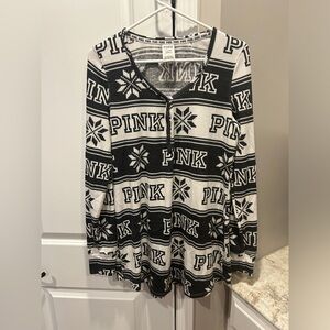 VS PINK Holiday Sleep Dress Shirt Fair Isle Large